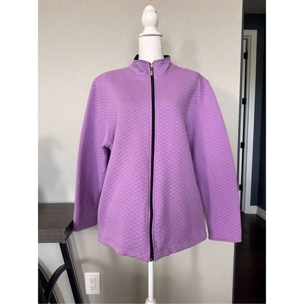 Allison Daley Lavender Quilted Zip Up